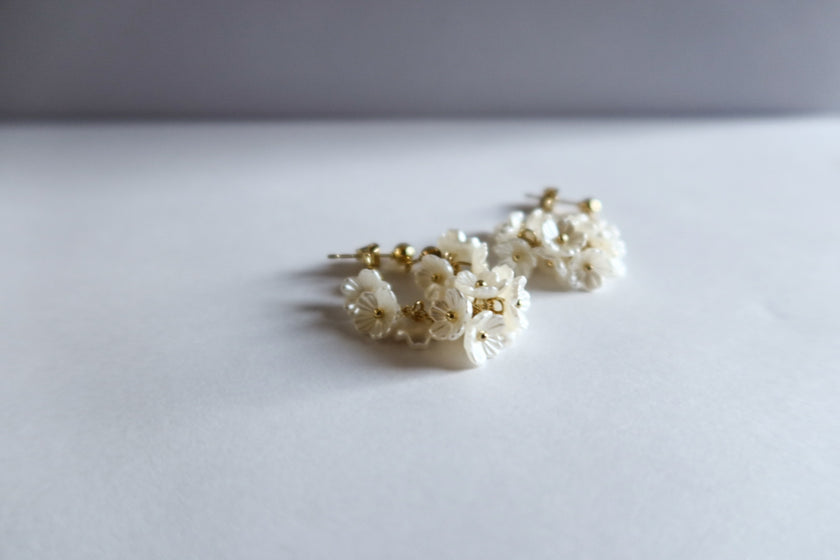 Lace and Lavender bouquet hoop earing