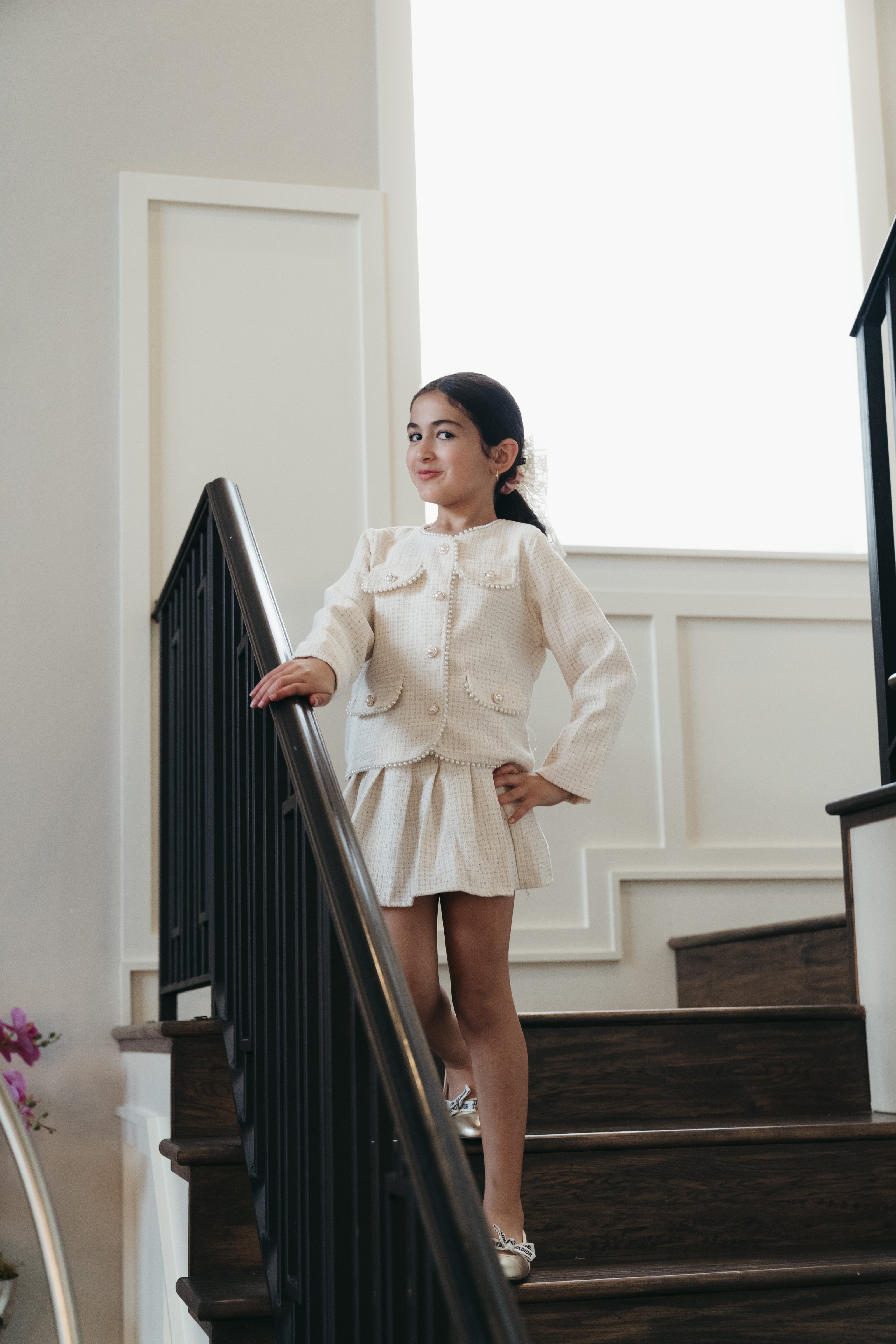 Mini Ivory Tweed Set