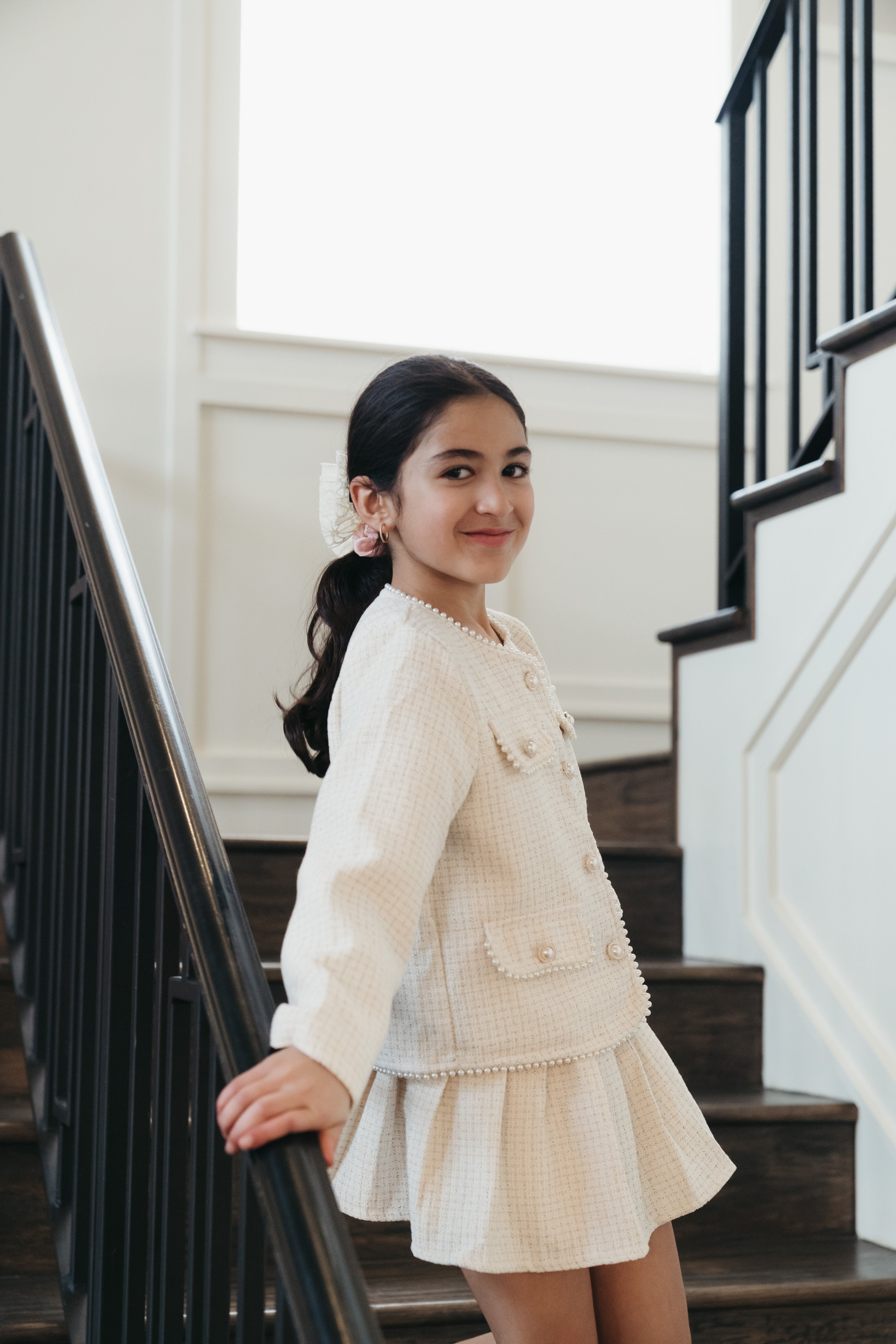 Mini Ivory Tweed Set