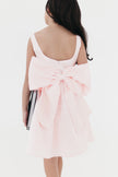 Girls bow back perfect in pink mini dress