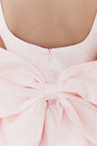 Girls bow back perfect in pink mini dress