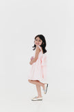 Girls bow back perfect in pink mini dress