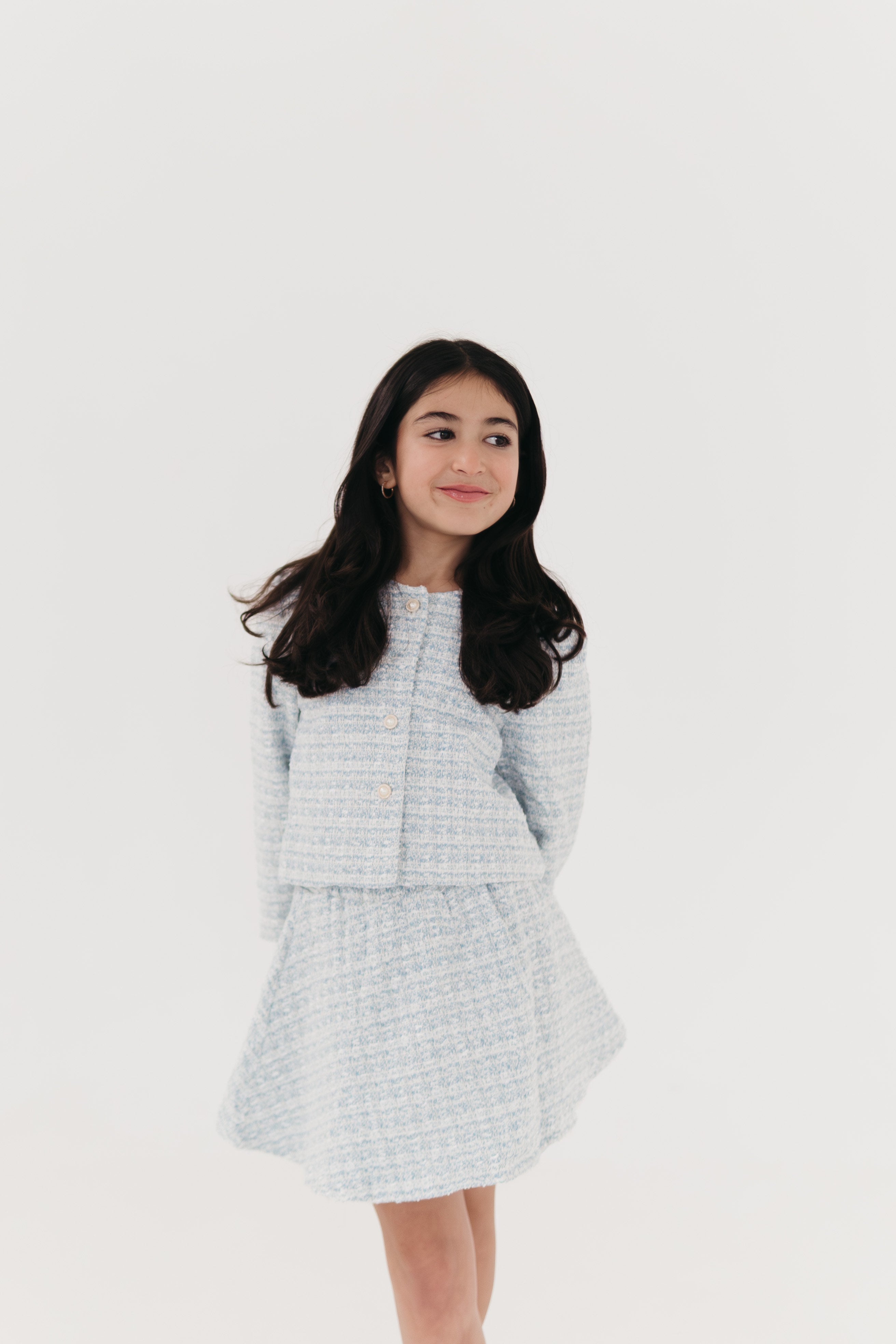 The Mini LUX Powder Blue Tweed Set
