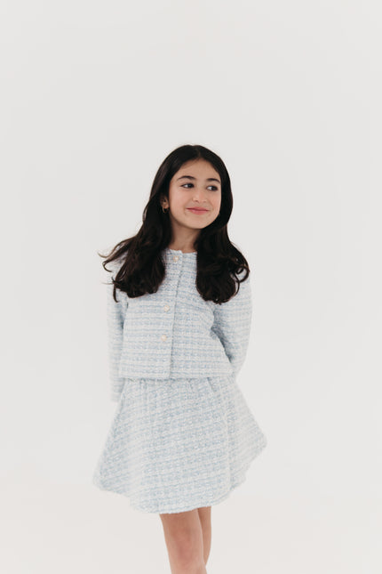 The Mini LUX Powder Blue Tweed Set