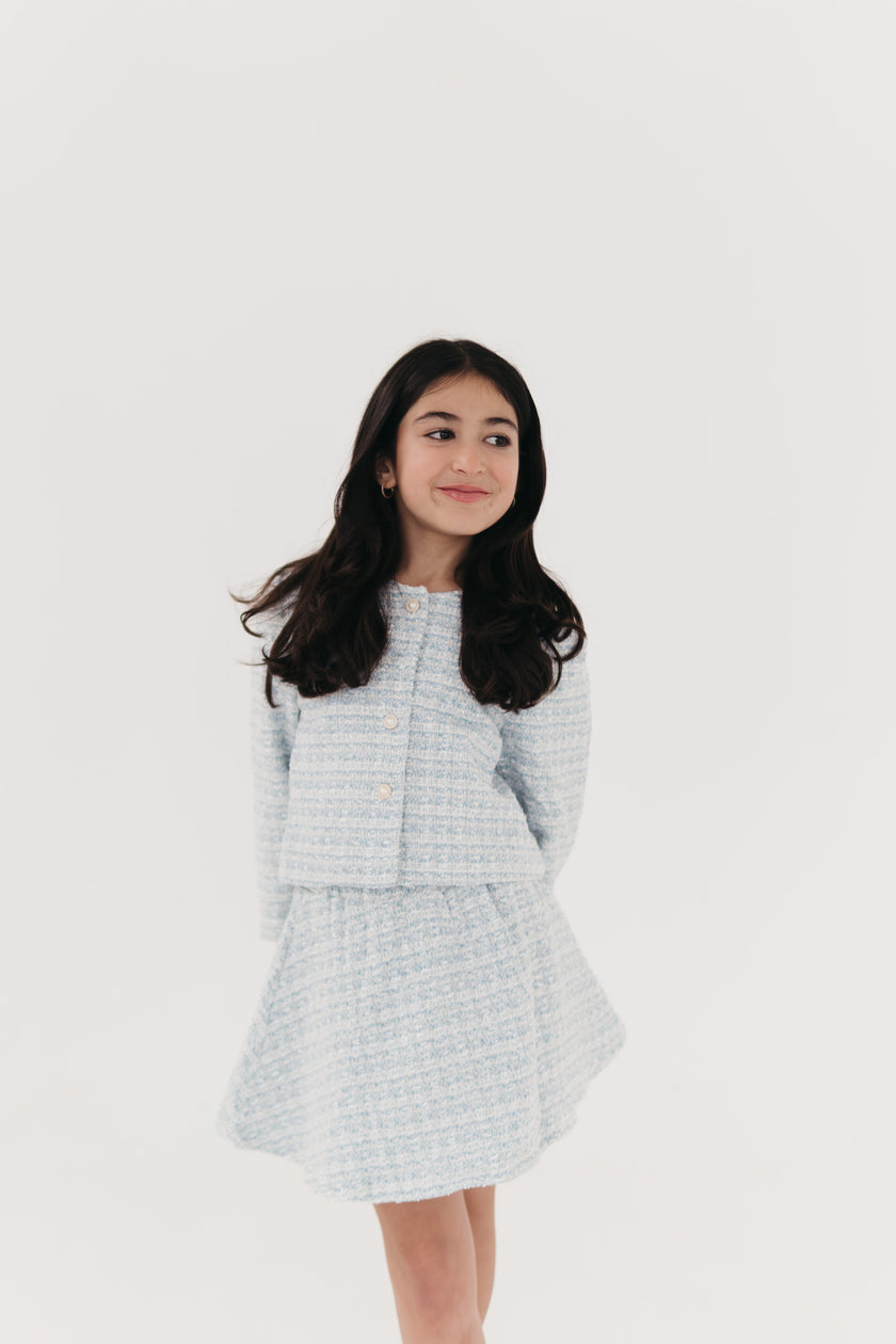 The Mini LUX Powder Blue Tweed Set