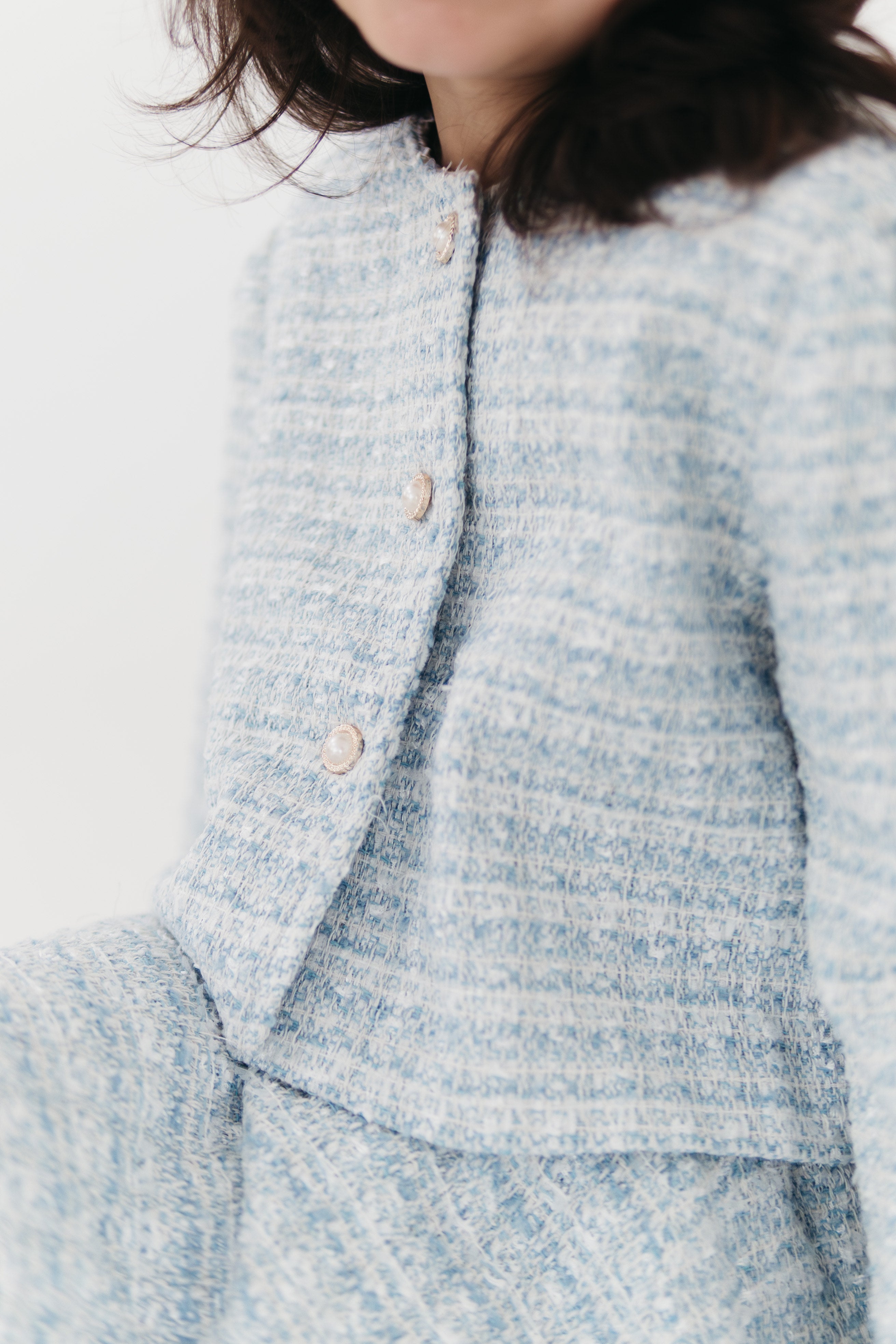 The Mini LUX Powder Blue Tweed Set